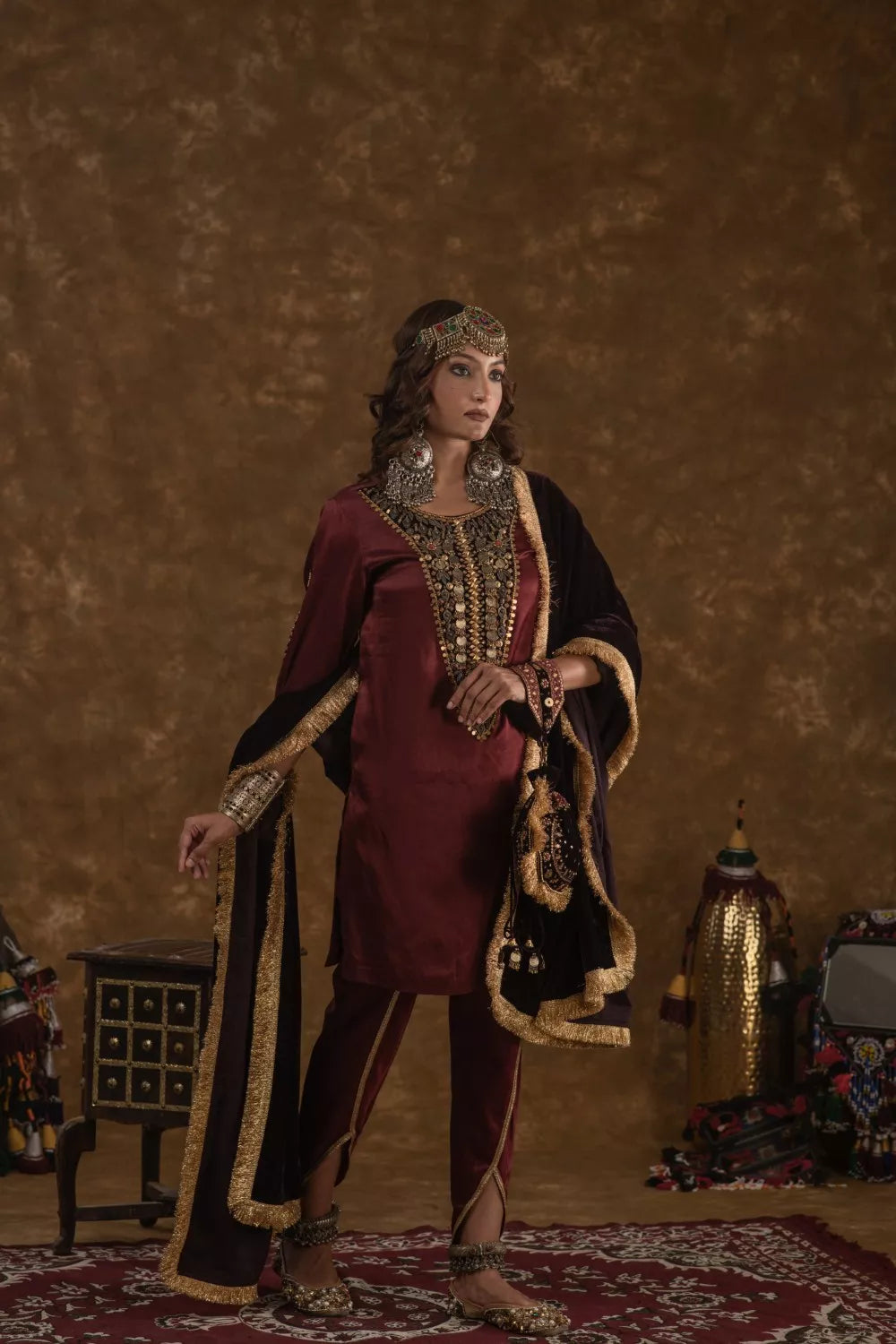 Rubina Maroon and Wine 3pc set