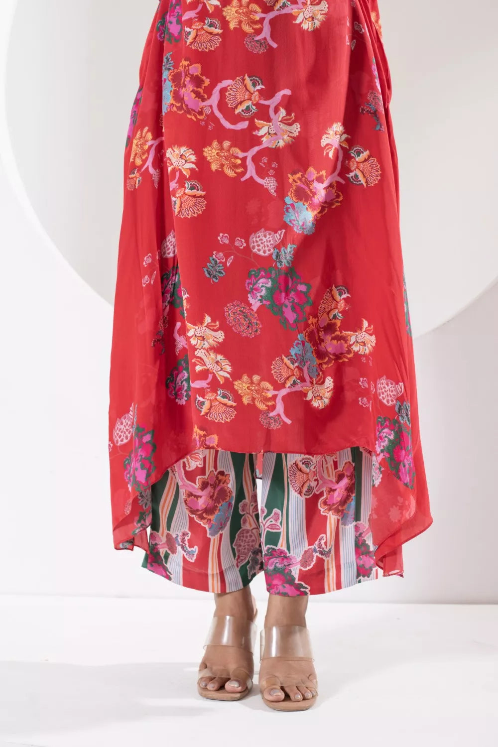 Rukmini Red kaftan set