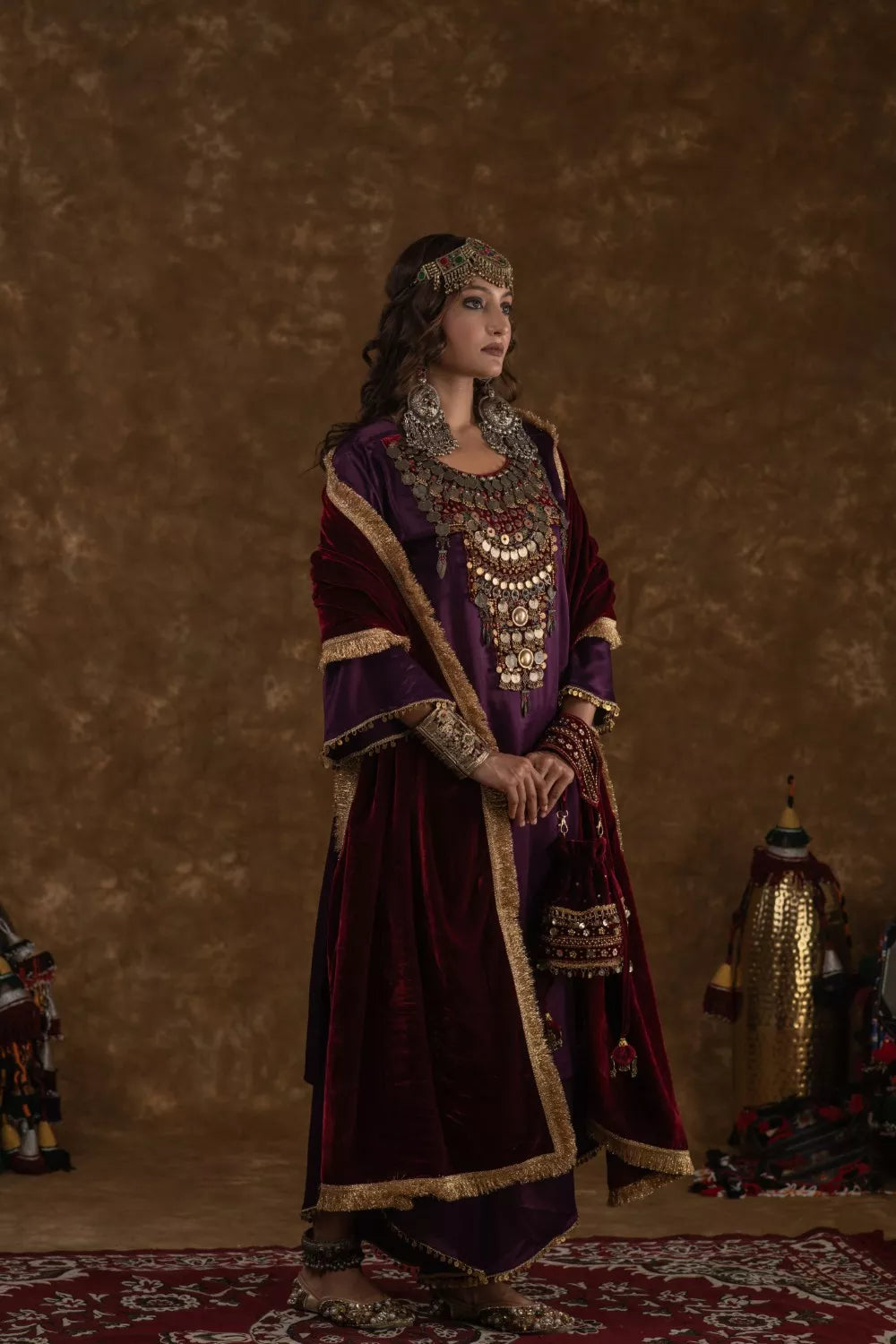 Shaira Purple and Maroon 3 pc set