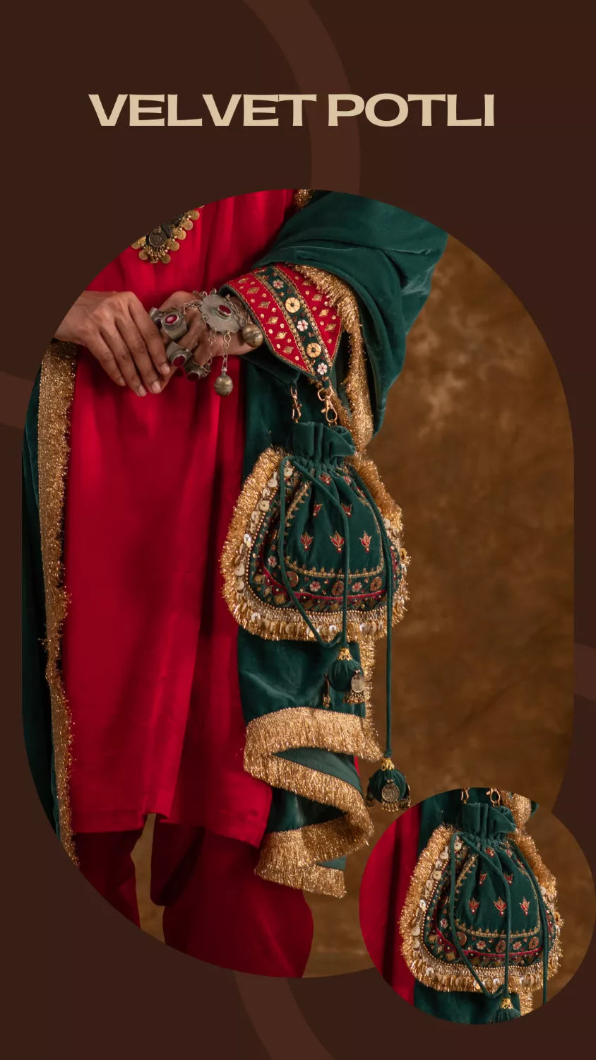 Teal Green Potli