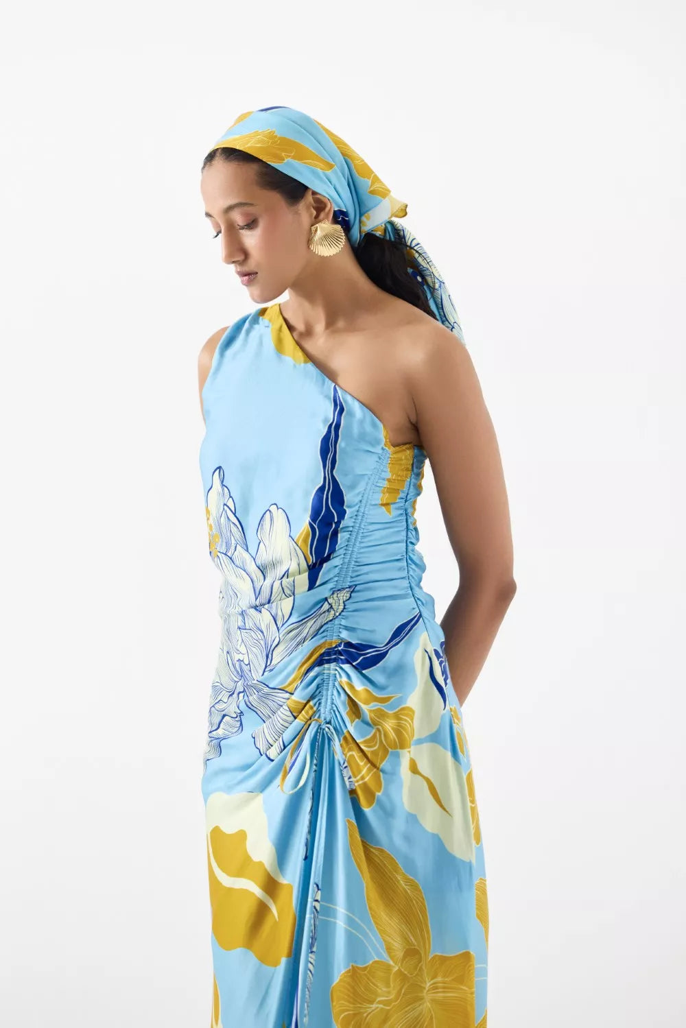 White Rose One Shoulder Dress