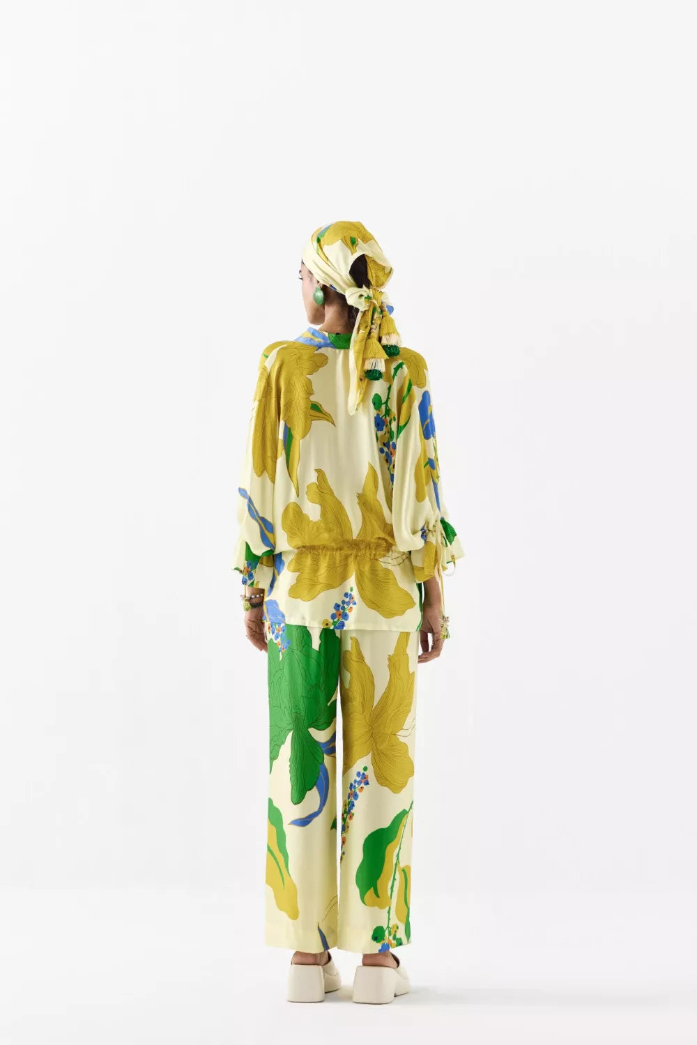 Yellow Rose Drawstring Shirt And Trousers