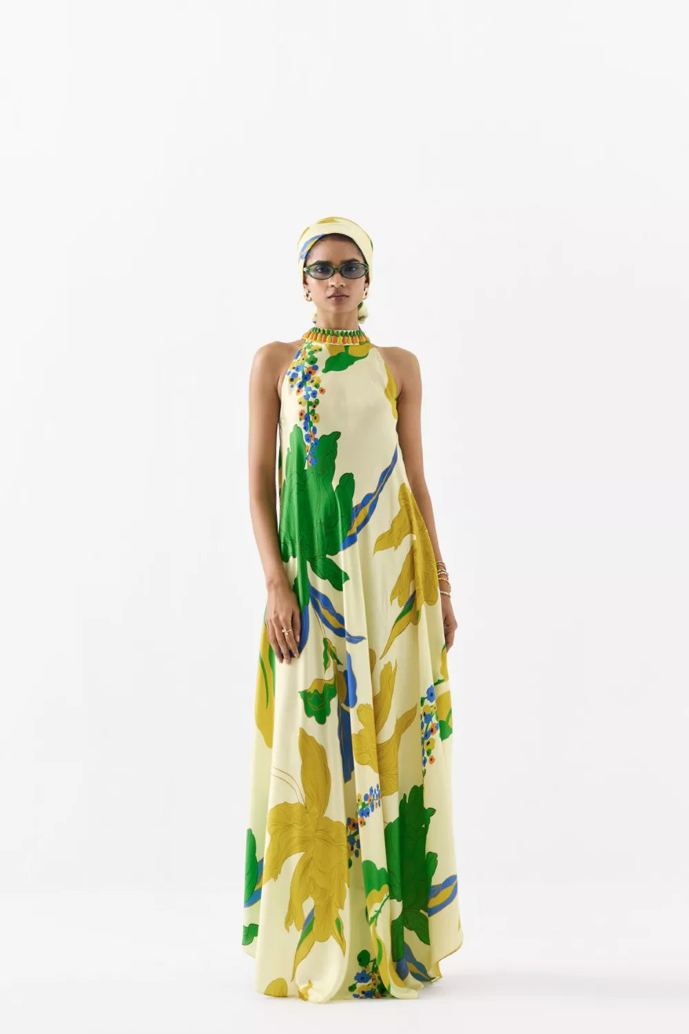 Yellow Rose Halter Dress
