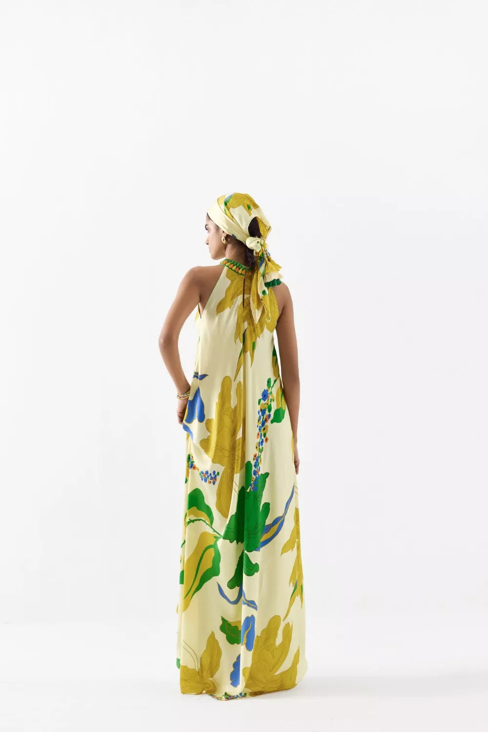 Yellow Rose Halter Dress